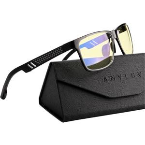 ANYLUV Blue Light Blocking Glasses Men Computer Gaming Glasses Lightweight Al-Mg Metal Anti Eyestrain Eye Protection