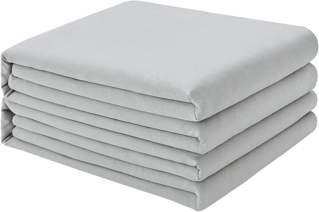 FreshCulture Twin Flat Sheets Only 2 Pack - Hotel Quality Flat Bed Sheets - Brushed Microfiber - Ultra Soft & Breathable - Wrinkle-Free - Easy Care - Flat Sheets Only Twin Size (Light Grey)