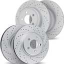 4 x DFC Front and Rear Brake Rotors Fits 2002-2006 Acura RSX | Drilled Slotted Disc Brake Rotors| 10.3" Front & 10.2" Rear
