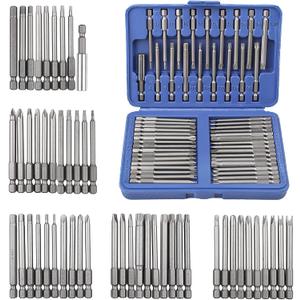 Screwdriver Bit Set, Sunsbell Security Bit Set Extra Long Magnetic Driver Kit, Drill Screwdriver Bit Set, Screw Driver Bits with Case, Hex, Star Bits, Square, Spanner Bits - 50Pcs