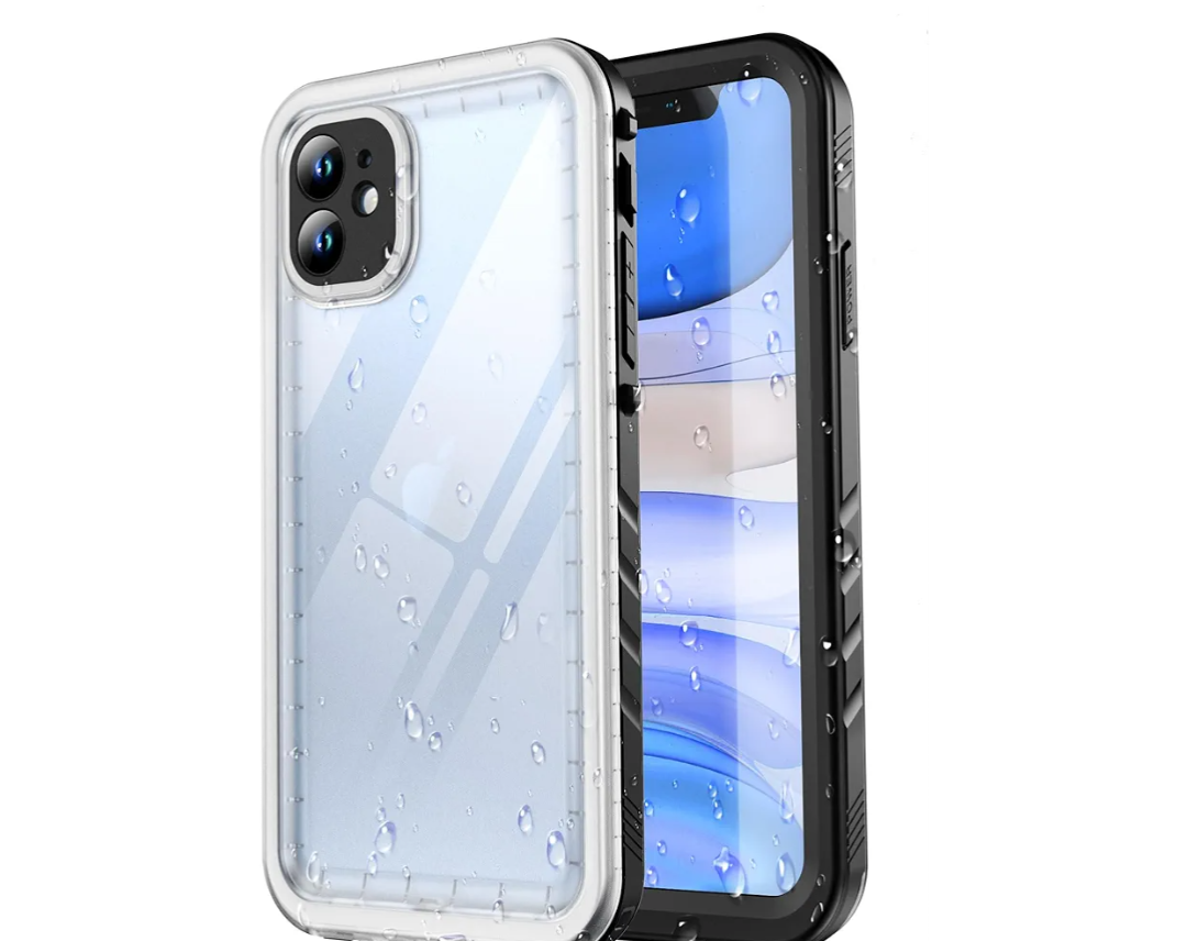 SPORTLINK Waterproof Case for iPhone 11, Full Body Heavy Duty Protection Full Sealed Cover Shockproof Dustproof Built-in Clear Screen Protector Rugged Case for iPhone 11 6.1 Inch Clear