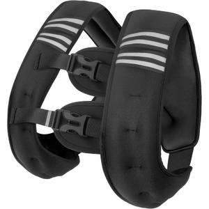 Weighted Vest Men or Women - 6lb/8lb/12lb/16lb/20lb/25lb/30lb Weights with Reflective Stripe, Weighted vest for Workout Equipment for Strength Training Night Running (Black) (Torn snap)