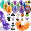 JOYIN 12PCS Halloween Slime Toys, Slime Eggs with Stress Relief and Squeeze Playing Squishy Toys for Kids Trick or Treating, Halloween Party Favors Supplies, While You are Working from Home