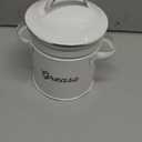 AuldHome Design Enamelware Grease Container w/ Strainer, Farmhouse Style Kitchen StorageTin, Labeled "Grease"