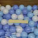 MoonxHome Ball Pit Balls for Toddlers, BPA Free Crush Proof Plastic Toy Balls for Ball Pit, Children's Pool Water Toys, Macaron Ocean Balls for Play Tent 2.15 Inch Pack of 100 (D_white&blue)
