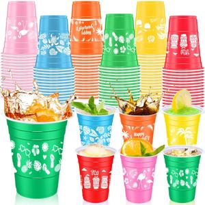 120 Pcs Hawaiian Luau Plastic Cups 16 oz Disposable Tropical Flamingo Palm Leaves Plastic Drinking Cups for Summer Aloha Luau Tiki Party Supplies 120 Pcs Hawaiian Luau Plastic Cups 16 oz Disposable Tropical Flamingo Palm Leaves Plastic Drinking Cups for Summer Aloha Luau Tiki Party Supplies
