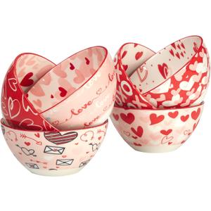 Certified International Valentine's Day 5" All Purpose Bowls, Set of 6 (5.5 inches x 3 inches)
