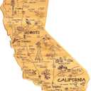 Totally Bamboo Destination California State Shaped Cutting Board, Charcuterie and Cheese Serving Board  California Gift for Home Dcor or Everyday Kitchen Use