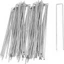 50 PCS 12 Inch 8 Gauge Garden Landscape Staples, Galvanized U-Shaped Landscape Pins, Garden Securing Stakes for Anchoring Landscape Fabric Irrigation Tubing Dog Fencing Weed Barrier Fabric