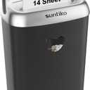 Suntiko 14-Sheet Cross Cut Paper Shredder for Home Office, P-4 High Security Heavy Duty Shredder for Office Use, Jam Proof Paper Shredder with 6.6 Gallon Bin for Credit Card CD Staples, ETL Certified