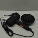 Slopehill Professional Ionic Hair Dryer, Powerful 1800W Fast Drying Low Noise Blow Dryer with 2 Concentrator Nozzle 1 Diffuser Attachments for Home Salon Travel (Black)