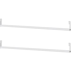 2 Pack Wire Shelving Garment Hanger Bar Wire Shelving Accessories Industrial Closet Clothes Rods for Home Retail Store(White,36 Inch)