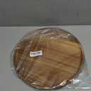 Round Wood Tray, Acacia Wooden Decorative Serving Tray for Coffee Table and Home Decor, Wooden Appetizer Charcuterie Board for Kitchen Countertop (13.8 inch)