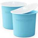 2 Gallon with Lid Reusable Silicone Bucket Pail Liner for Kitchen, Outdoor, Gardening, Camping, Thinset & Paint Food Grade, Foldable & Heat-Resistant Multi-Purpose,Blue