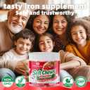 Chewable Iron Supplement for Women & Men and Kids - Strawberry Flavor, Iron Vitamin C Soft Chew for Max Absorption, Iron as Ferrous Fumarate, Ideal for Iron Deficiency, 2 Month Supply