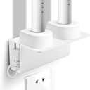 Electric Toothbrush Holder for Bathroom, Acrylic Electric Toothbrush Holder Wall Mounted Come with Cable Organizer, Saving Space and Convenient Charging(Color:White)