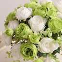 Floweroyal 2 Bunches Peony Artificial Flowers Green Flowers Silk Peonies Bouquets for Wedding Party Table Centerpieces Floral Arrangement Home Kitchen Decor