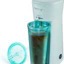 HyperChiller EHC824 Iced & Hot Coffee Maker, Adjustable Flow/Strength Lever, Includes 20 Oz. Tumbler & Reusable Straw, Compatible with Coffee Grounds, Removable, Reusable Mesh Filter, Mint