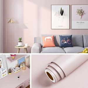 Livelynine 24x394 Wide Pink Contact Paper Peel and Stick Blush Pink Wall Paper for Bedrooms Living Room Accent Renter Friendly Cute Kids Wallpaper for Room Girl Self Adhesive Light Pink Vinyl Wrap