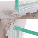 Frameless Shower Door Seal Strip 4 Pack x 39 Inch H for 3/8" Thick Glass Shower Door Side Seal Strip Bottom Seal Door Sweep Ultra Clear Polycarbonate, Stop Shower Leaks Create A Water Barrier