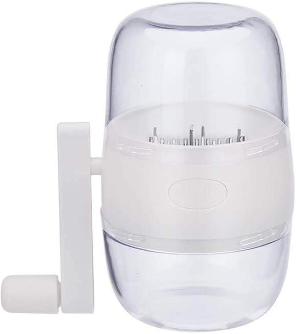 Nut Chopper, Portable Manual Nut Grinder with Hand Crank For All Nuts, Hand Held Food Shredder Cutter Mincer Blender Meat Grinder Kitchen Tool for Making Toppings(White)