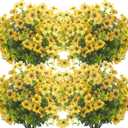 Grunyia 10 Bundles Artificial Flowers Outdoor UV Resistant Fake Flowers No Fade Faux Plants Garden Porch Window Box Decorating (Yellow)