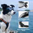 NAMSAN Dog Goggles Medium to Large Breed, Anti-UV Sunglasses for Dogs Large Breeds, Windproof Driving Dog Eye Protection, Doggy Glasses with Elastic Straps, Adjustable, Black, Large