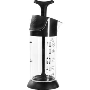 Manual Milk Frother - Handheld Milk Mixer, Warm & Cold Milk Foamer, BPA Free, Frother for Coffee & Drinks - Home & Coffee Bar Accessories, Kitchen Utensils & Tools - 6.8 oz, Black