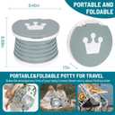 SunnySmile portable, foldable potty seat for toddler, Training Toilet Seat Emergency Toilet for Car, Camping, Outdoor, indoor (grey, small)