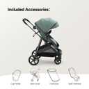 Mompush Wiz 2 in 1 Baby Stroller with Infant Pramette Mode, One Hand Fold Convertible Newborn to Toddler Stroller with Reversible Seat and Large UPF 50+ Canopy
