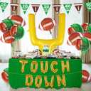 4 x Football Party Supplies Kit - Touchdown Letter Balloon, Goal Post & Football Shaped Foil Balloons, Round 'Touchdown!' Foil Balloons, and Banner for Birthday, Game day, Tailgate Party Decorations
