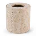 MARBLORE Marble Kitchen Garbage can with Lid 6 Inch Travertine Small Garbage Can for Home, Office, Bedroom Accessories and Valentine Room Decor Organizer, Waste Bin