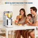 Garvee Slushie Machine for Home - 88 oz Ice-Free Frozen Drink Maker, Self-Cleaning Function with 6 Preset Programs for Margaritas,Ice Cream,Compact Size Slushy Machine,White