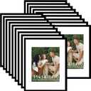 JCJMY 18 Packs 11x14 Picture Frames, Display 8x10 with Mat or 11x14 Without Mat, Black Gallery Wall Frame Set, 11 by 14 Frames Bulk Set of 18 Collage Wall Decor Photo Frames Set for Wall, Black