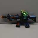 DaoDaoZhu Dinosaur Light Up Toy Gun with Sound Effects, Noise-Making Gun Toys for Kids Indoor/Outdoor Play & Halloween Costume, Christmas Birthday Dinosaur Gifts for 3 4 5 6 7 Year Old Boys Toddlers (Black-green)