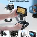 LCD Digital Microscope,4.3 Inch 1080P 10 Megapixels,10MP Camera Video Recorder with HD Screen,1-1000X Magnification Zoom Wireless USB Stereo Microscope Camera,