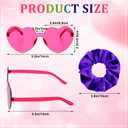 Suncalla 24 Pcs Kpop Theme Party Favors Popular Singer Gift Heart Shaped Glasses and Hair Scrunchie for Women Birthday Friendship Disco Y2k Fans 80s Party Supplies