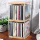 Rainmae CD Holder Desk Rack Organizer, Wooden CD Holder Stand, CD Storage Rack, Game Disc Display CD Organizer Desk Stand Protection Storage Cube, Fit for Theatre Room Collectibles Holds 24 CD Case