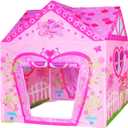 POCO DIVO Floral Princess Castle Girls Pink Palace Play Tent Kids Pretend Fairy Playhouse