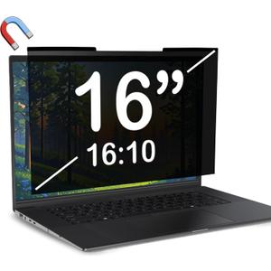Magnetic Laptop Privacy Screen 16 inch for 16:10 Computer Monitor, Removable Anti-Glare Screen Privacy Shield, Screen Filter and Protector for Laptop (13 9/16"  8 1/2"), Fits (WUXGA 19201200)