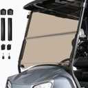 Tinted Golf Cart Foldable Windshield 3/16" (5MM) Thicken for Club Car Precedent 2004+, Tempo & Onward 2017+, 37.4" W×32.7" H, Fits 1"×1" Strut Rail Window Glass Replacement Scratch-Resistant