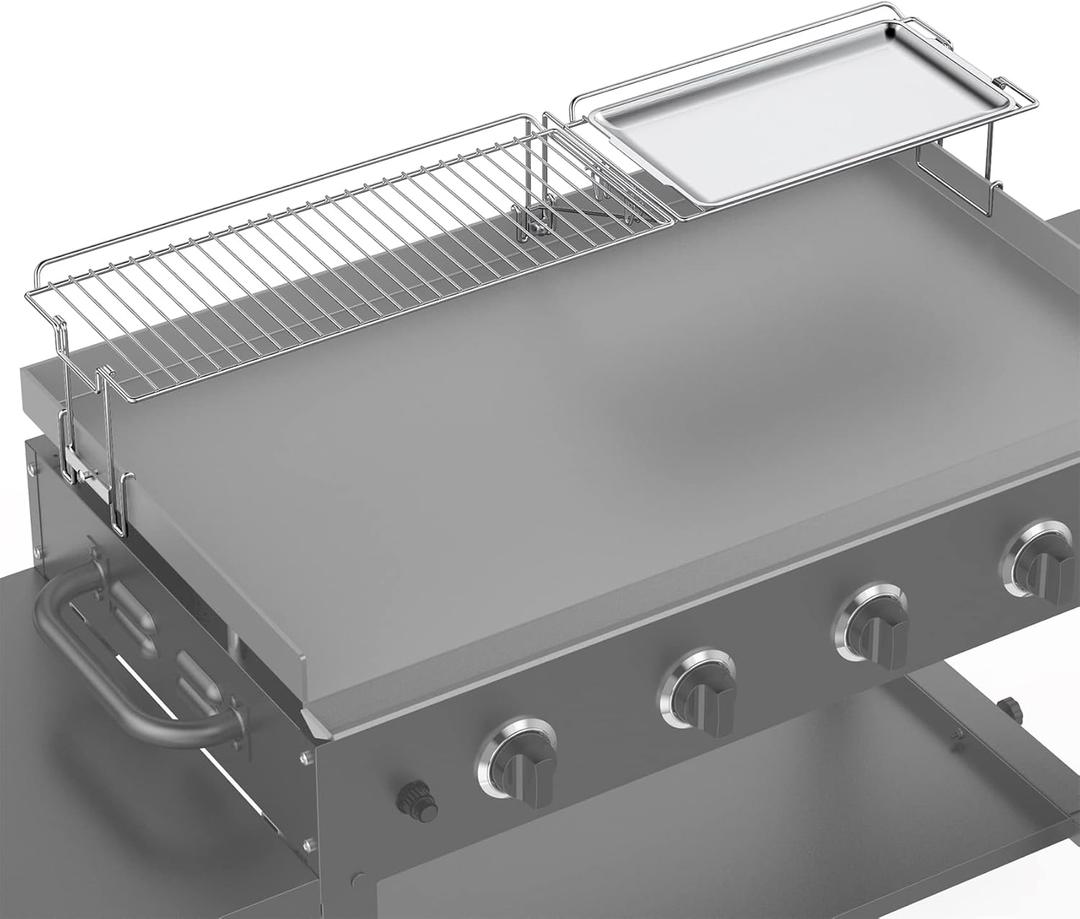 Stanbroil Griddle Warming Rack and Tray for 36" Blackstone Griddle, Foldable Cooking Grate BBQ Accessories Compatible with 36" Blackstone Griddle (Not Work with Hood)