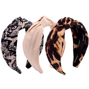 BEGOOD Headbands for Women Neutral Knotted Wide Headband Fashion Top Knot Hairbands Womens Head Bands Turban Hair Accessories for Girls 3Pcs