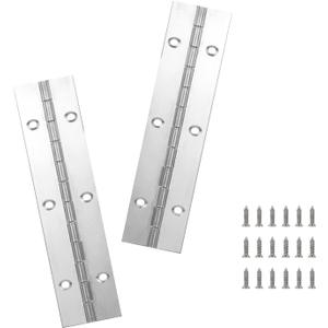 2PCS Silver 6-Inch Heavy Duty Stainless Steel Piano Hinge,2" Open Width Continuous Piano Hinges for Wood Furniture Tool,Piano Cabinets, Includes Pre-Drilled Holes and Screws.