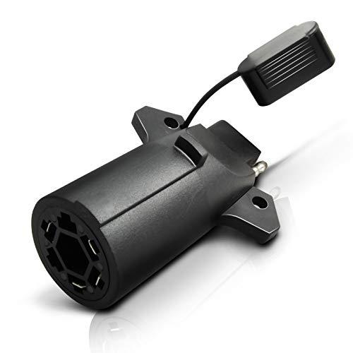 OPT7 7 Pin to 4 Pin Trailer Adapter w/Secure Tab, 7 Way Blade to 4 Way Flat Trailer Light Connector for Pickup Truck Trailer Tow Hitch, 3.75" Long x 1.75" Diameter