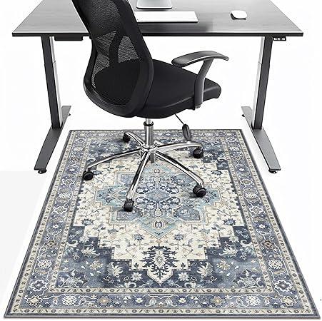 Office Chair Mat for Hardwood Floor, 47"x52" Desk Computer Chair Mat for Hard Wood, Large Anti-Slip Hard Floor Protector Rolling Chair Mat, PVC Mat Desk Rug for Office and Home