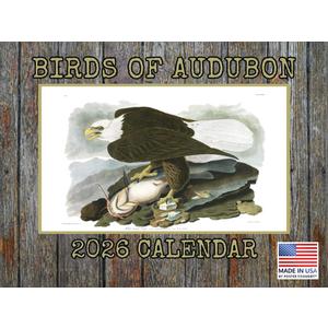 John James Audubon Bird Calendar 2026 Monthly Wall Calender 12 Month | American Made In The USA