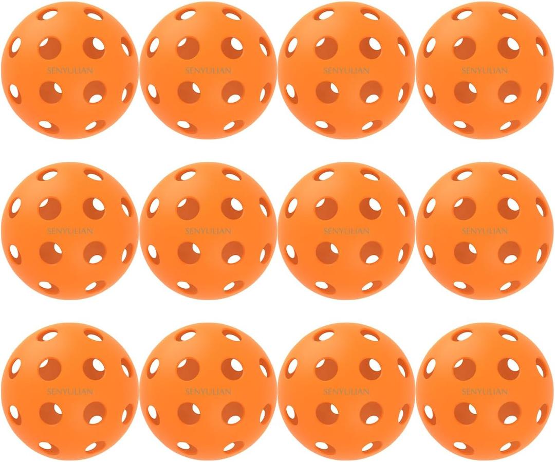 Pro-Grade 40-Hole Outdoor Pickleball Balls - Pro-Player Tested with Wind-Resistant Design, Built for Durability & Precision for Competitive Play (12, Yellow)