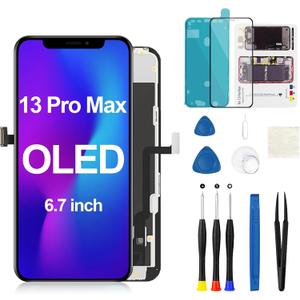 OLED for iPhone 13 Pro Max Screen Replacement 6.7 inch [OLED, NOT LCD], Full HD Digitizer Frame 3D Touch Display Full Assembly Model A2643 A2641 A2644 A2645 A2484 with Repair Tools Kit