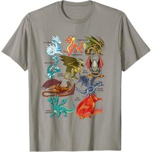 Awesome Dragon Lovers Types of Dragons TShirt, Size Large